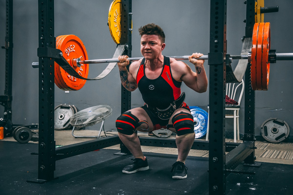 Men training with supplements